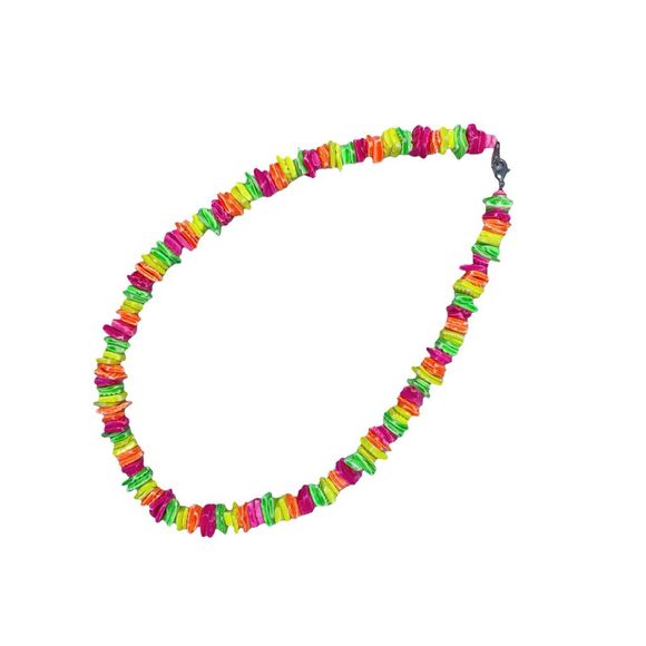 Multicolored Puka Shell Necklace - Picture 2 of 3